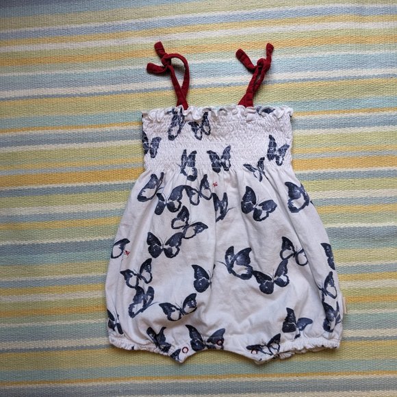 Burt's Bees Baby Patriotic butterfly romper 12m - Picture 1 of 7
